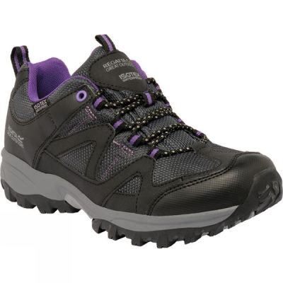 Zapatillas Trekking Regatta Gatlin Low Mujer Gris Oscuro / Moradas - Chile ZYV864257